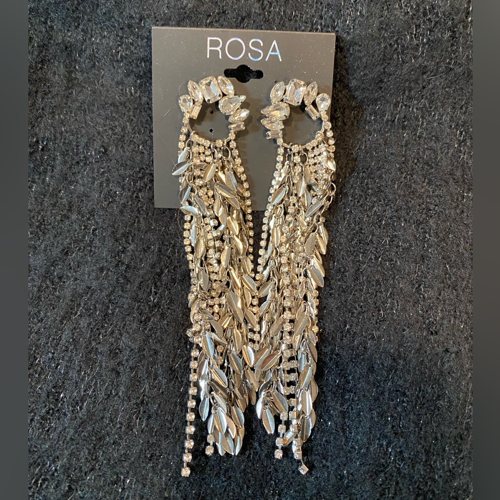 Floral Rhinestone Statement Earrings